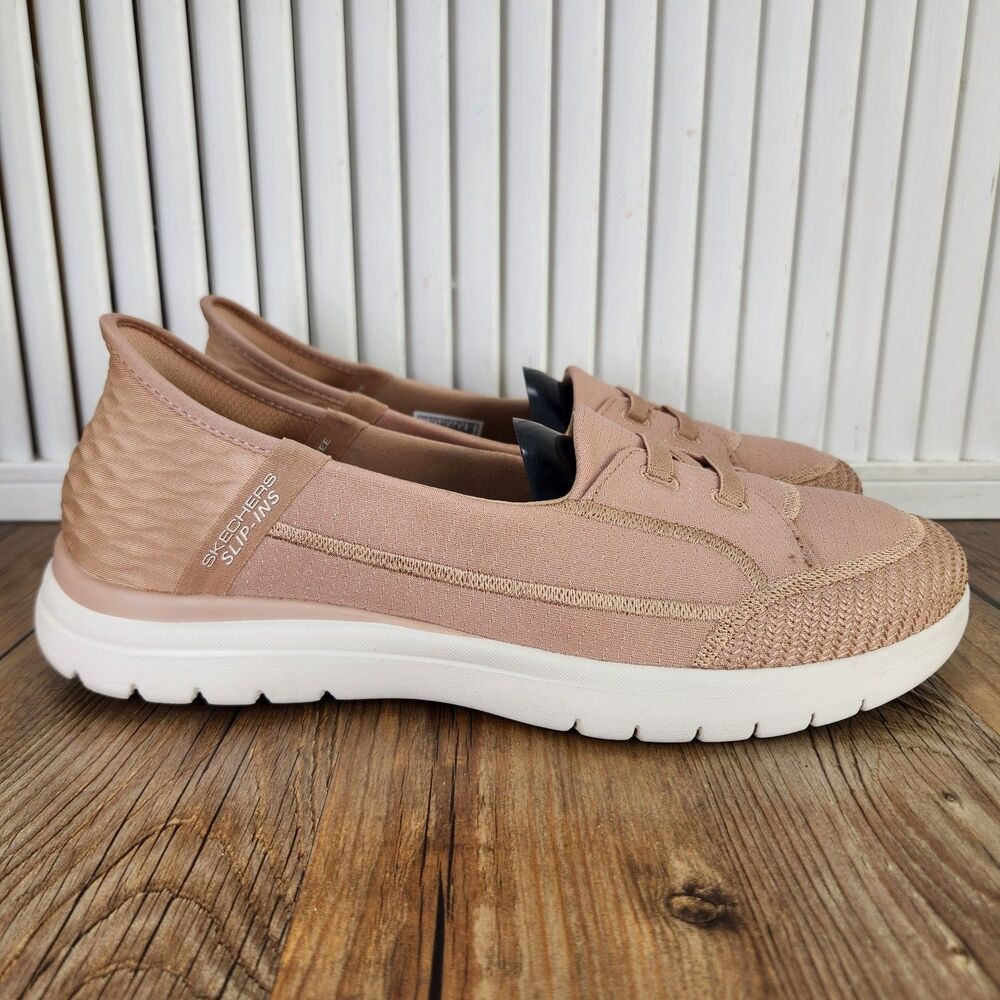 Skechers Slip-Ins On-The-Go Flex-Top Notch Womens Size 9.5 Carmel Slip On Shoes